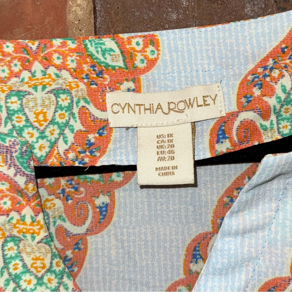 Cynthia Rowley Orange and Blue Patterned Tunic - Picture 5 of 5